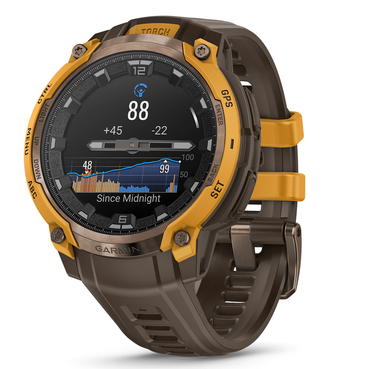GARMIN Instinct Crossover 47mm AMOLED Bronze Smartwatch - 2