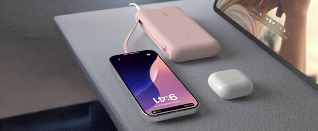 Powerbank BELKIN BoostCharge 30W 20000mAh (Integrated Cable) Pink