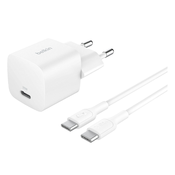Φορτιστής Ταξιδίου BELKIN με καλώδιο USB Type-C σε USB Type-C 1 Μέτρο 25W