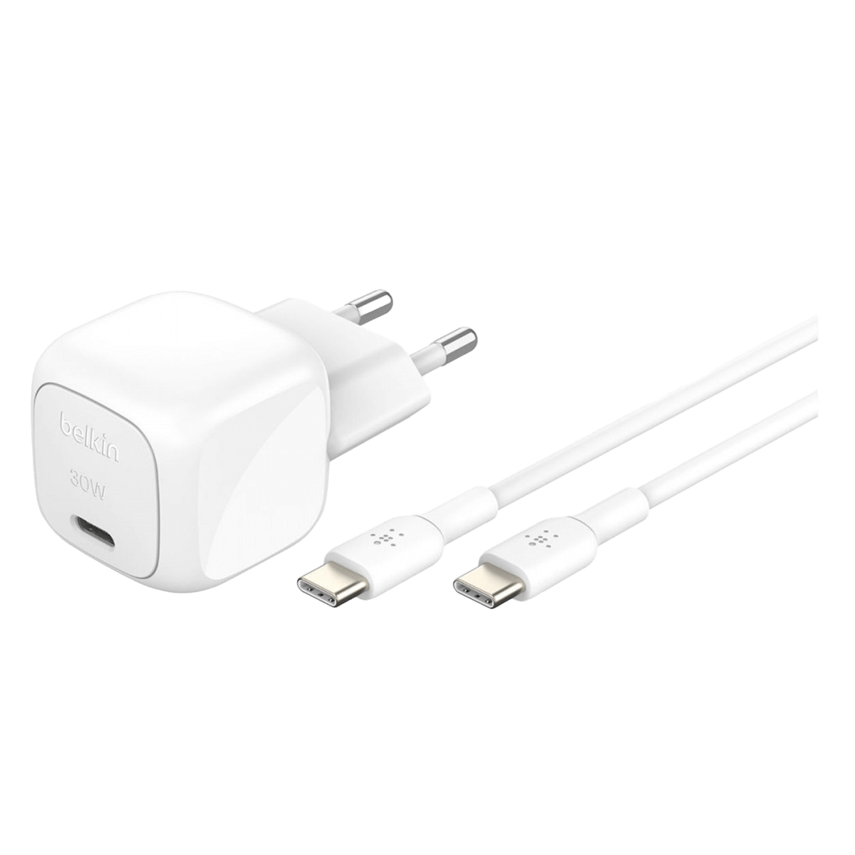 Φορτιστής Ταξιδίου BELKIN με Καλώδιο USB Type-C σε USB Type-C 1 Μέτρο 30W