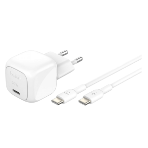 Φορτιστής Ταξιδίου BELKIN με Καλώδιο USB Type-C σε USB Type-C 1 Μέτρο 30W