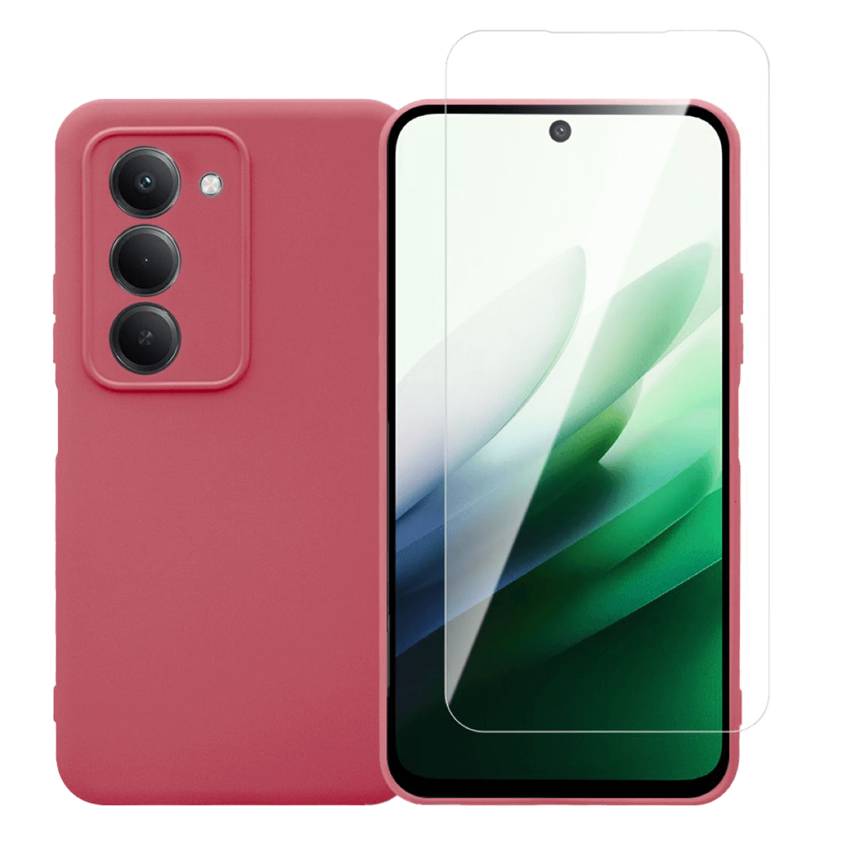 Θήκη Matte + Γυαλί Προστασίας Οθόνης COSY για XIAOMI Redmi 15 Κόκκινη