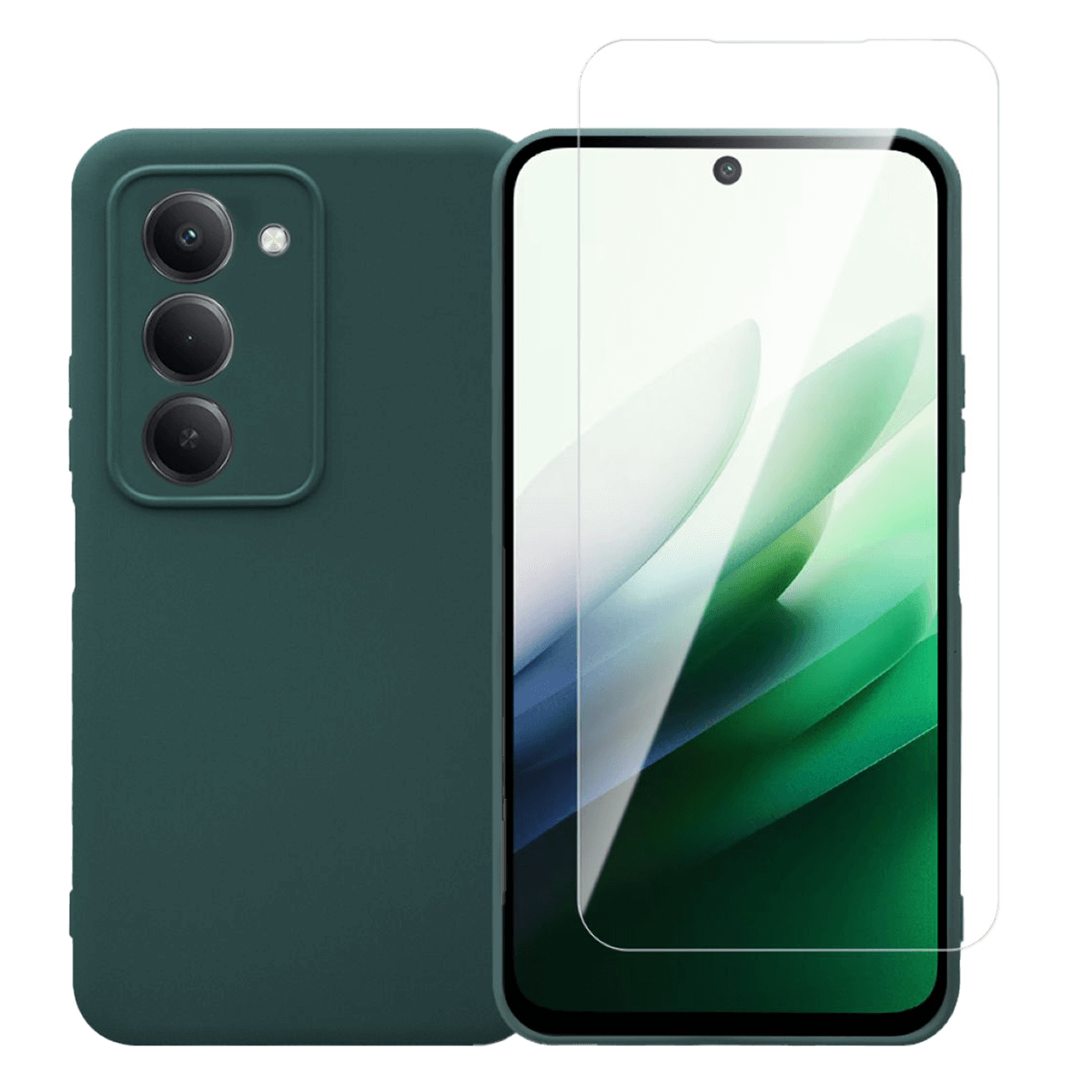 Θήκη Matte + Γυαλί Προστασίας Οθόνης COSY για XIAOMI Redmi 15 Πράσινη