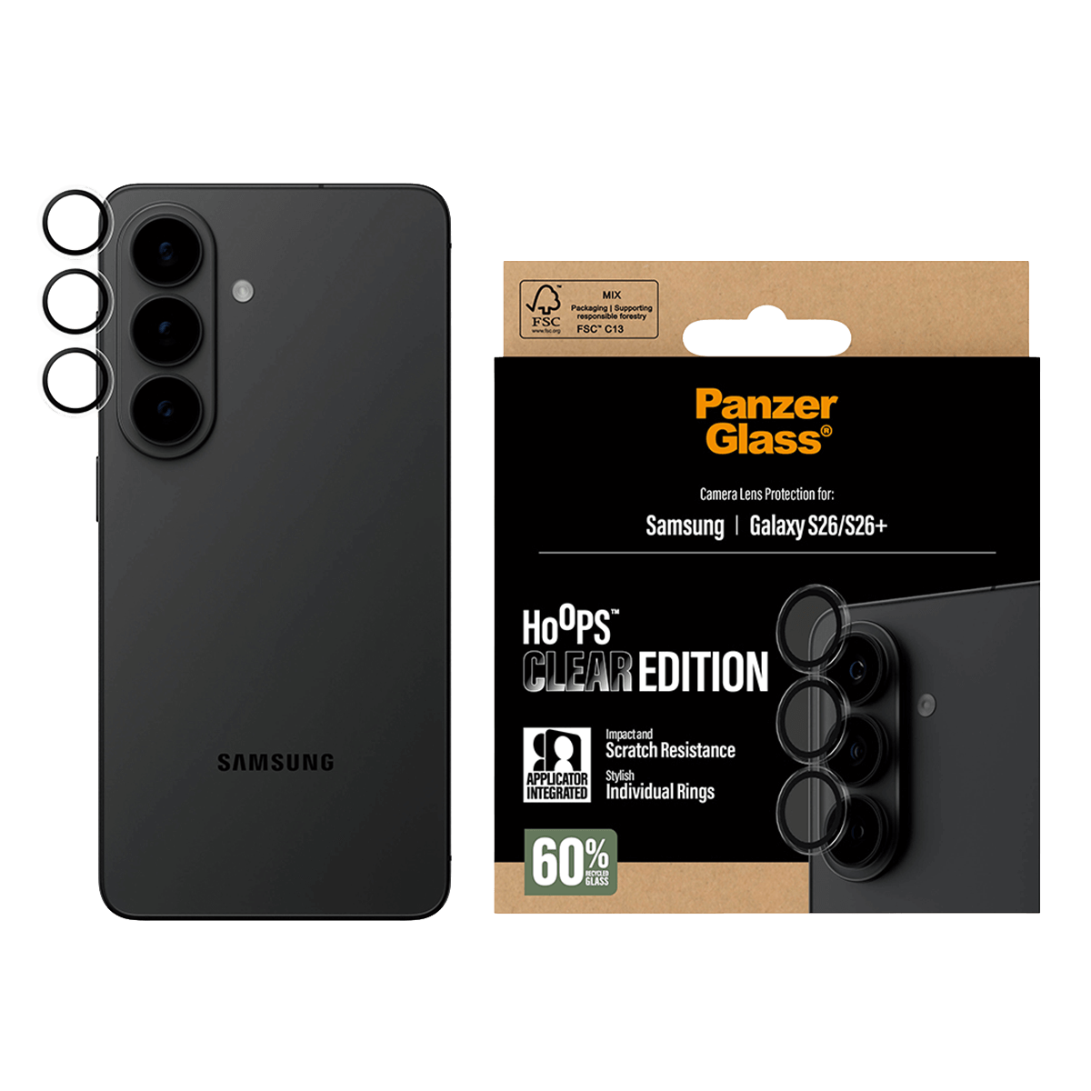 Φακοί Προστασίας Κάμερας με Πλαίσιο PANZERGLASS Hoops για SAMSUNG Galaxy S26/S26+