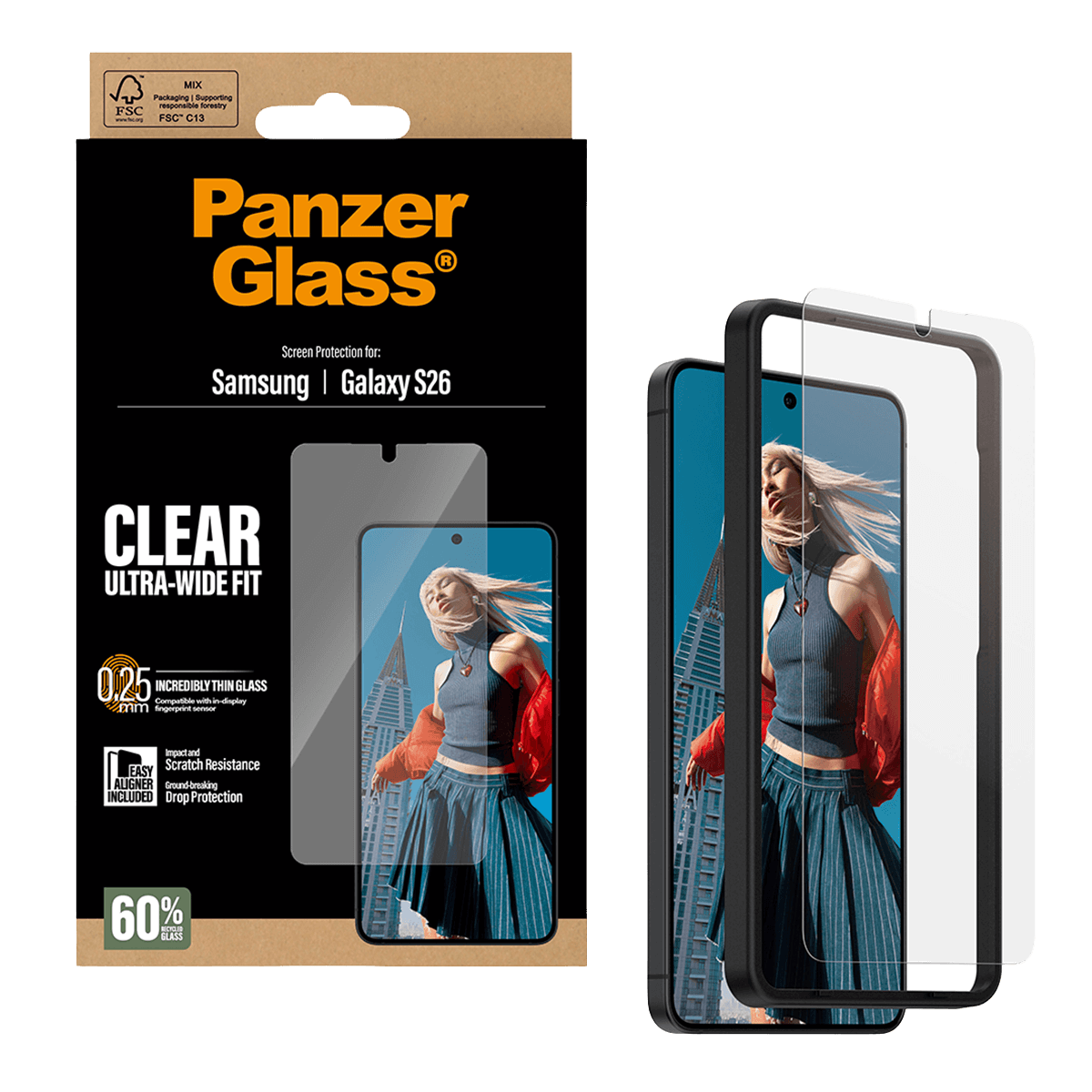 Γυαλί Προστασίας Οθόνης PANZERGLASS Ultra-Wide Fit για SAMSUNG Galaxy S26 - 2
