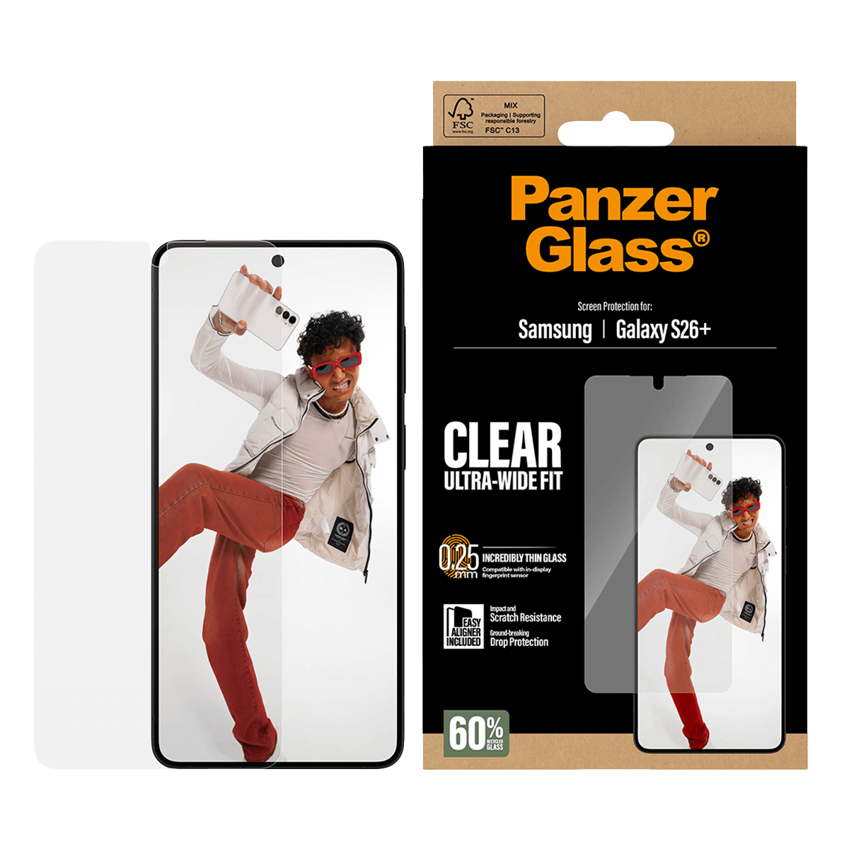 Γυαλί Προστασίας Οθόνης PANZERGLASS Ultra-Wide Fit για SAMSUNG Galaxy S26+