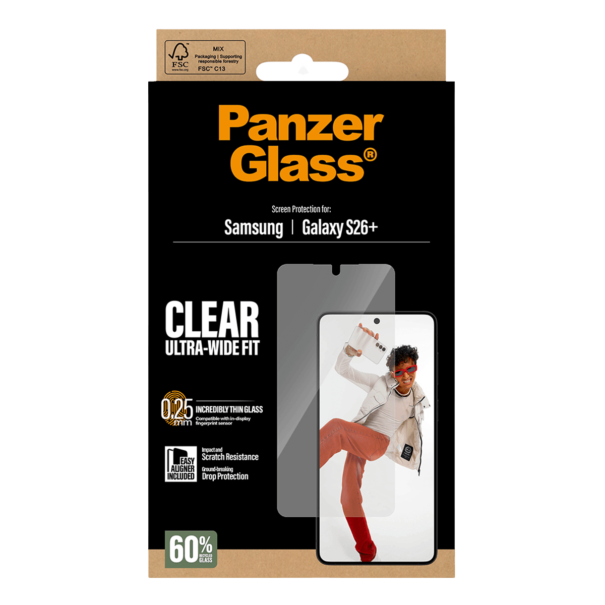 Γυαλί Προστασίας Οθόνης PANZERGLASS Ultra-Wide Fit για SAMSUNG Galaxy S26+ - 6