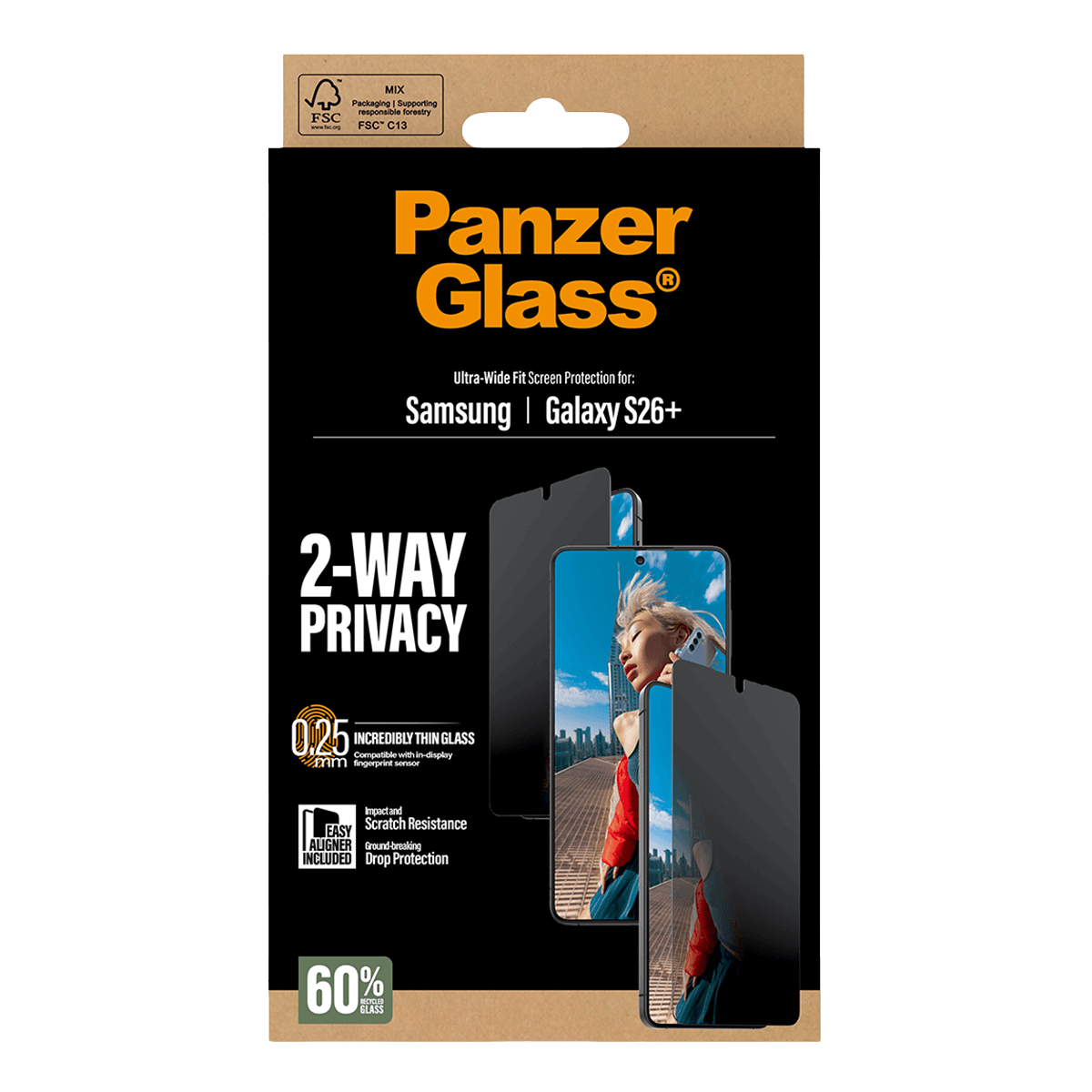 Γυαλί Προστασίας Οθόνης PANZERGLASS Ultra - Wide Fit Privacy για SAMSUNG Galaxy S26+ - 5