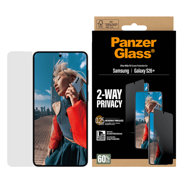 Γυαλί Προστασίας Οθόνης PANZERGLASS Ultra - Wide Fit Privacy για SAMSUNG Galaxy S26+