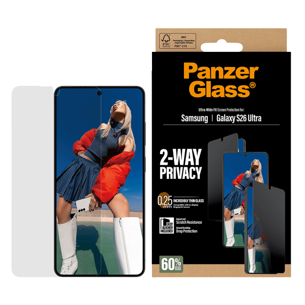 Γυαλί Προστασίας Οθόνης PANZERGLASS Ultra - Wide Fit Privacy για SAMSUNG Galaxy S26 Ultra