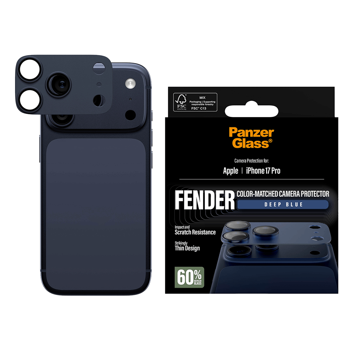 Προστατευτικό Κάμερας PANZERGLASS Fender για iPhone 17 Pro Deep Blue