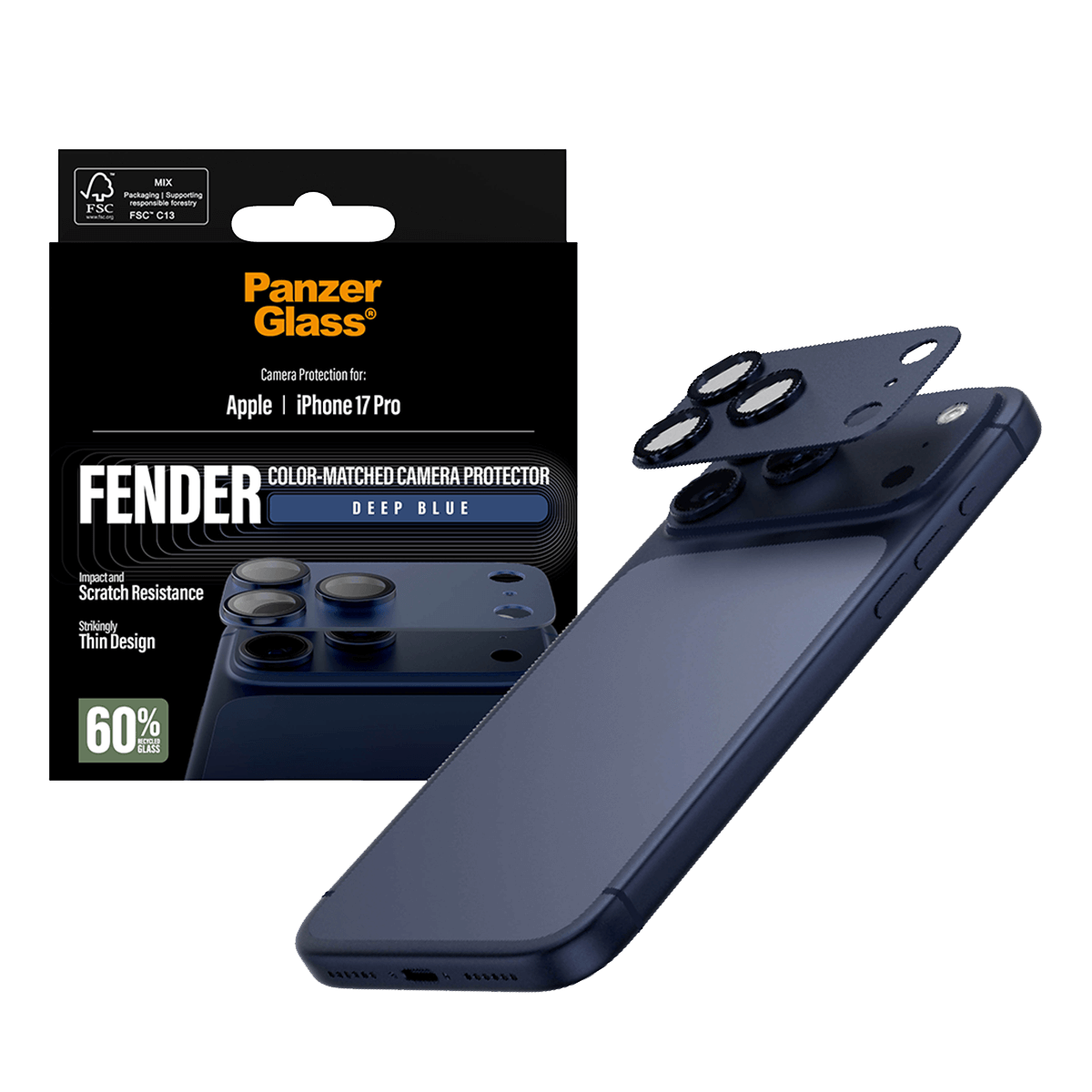 Προστατευτικό Κάμερας PANZERGLASS Fender για iPhone 17 Pro Deep Blue - 3