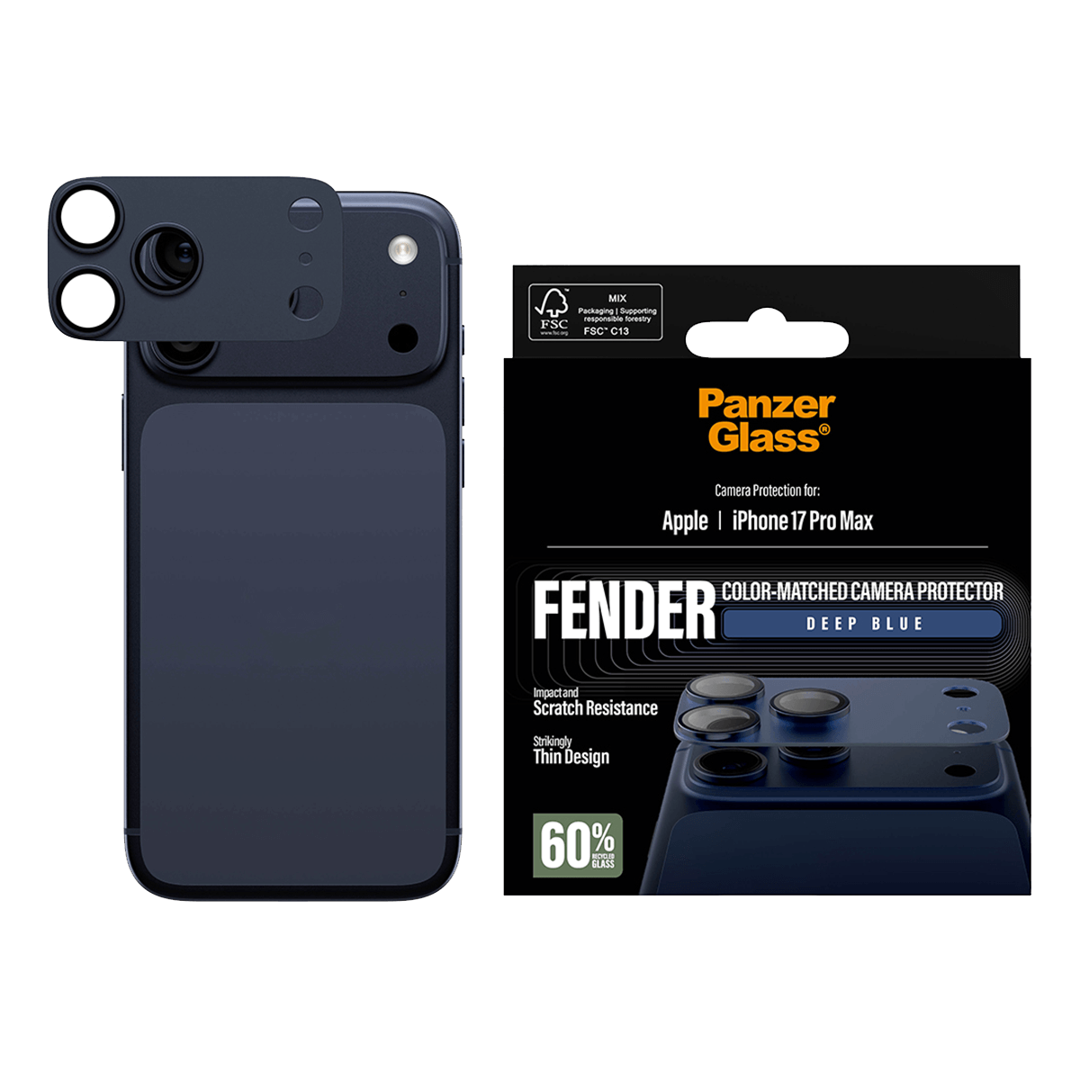 Προστατευτικό Κάμερας PANZERGLASS Fender για iPhone 17 Pro Max Deep Blue