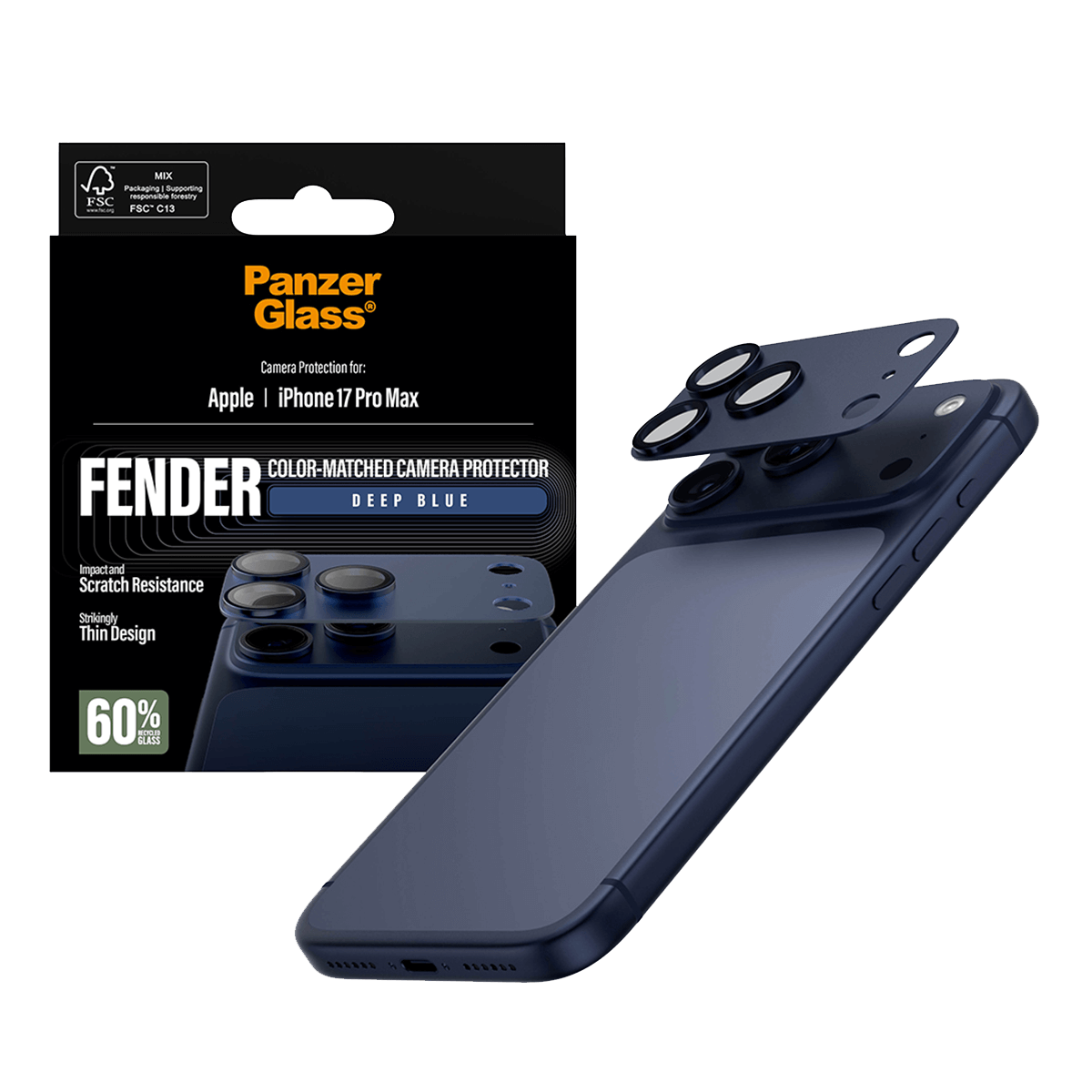 Προστατευτικό Κάμερας PANZERGLASS Fender για iPhone 17 Pro Max Deep Blue - 3