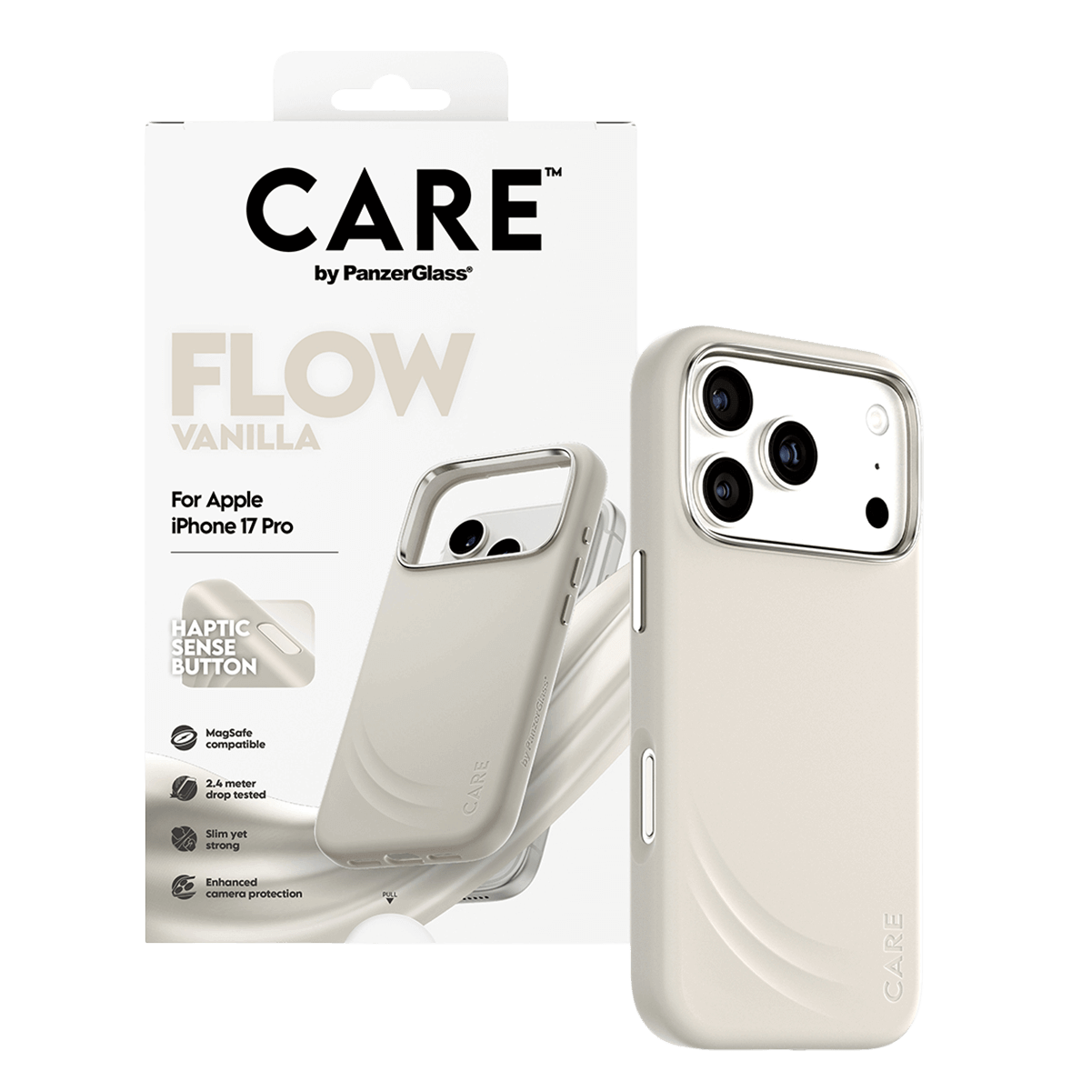Θήκη CARE by Panzerglass Flow Vanilla Haptic Button MagSafe για iPhone 17 Pro - 3