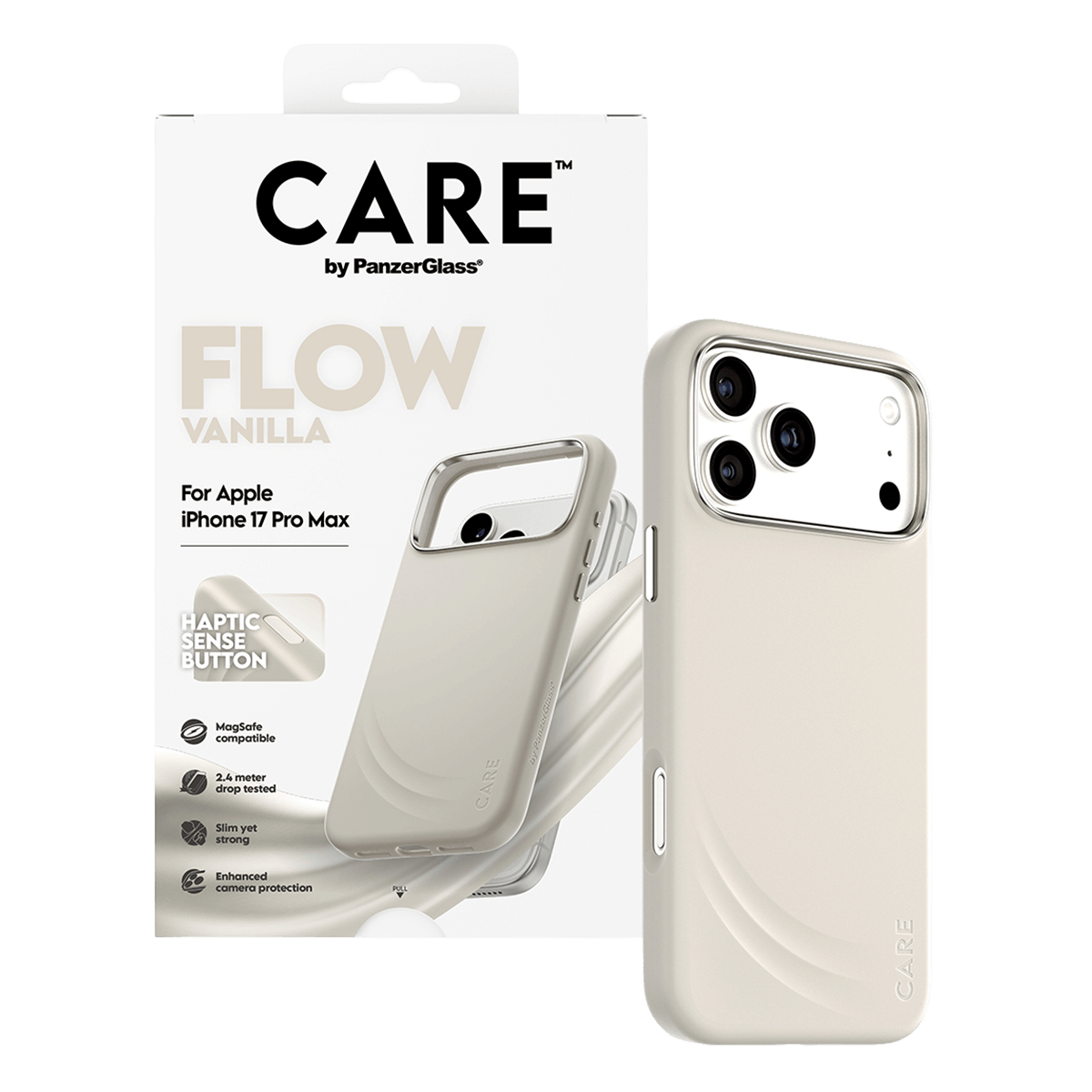 Θήκη CARE by Panzerglass Flow Vanilla Haptic Button MagSafe για iPhone 17 Pro Max - 3