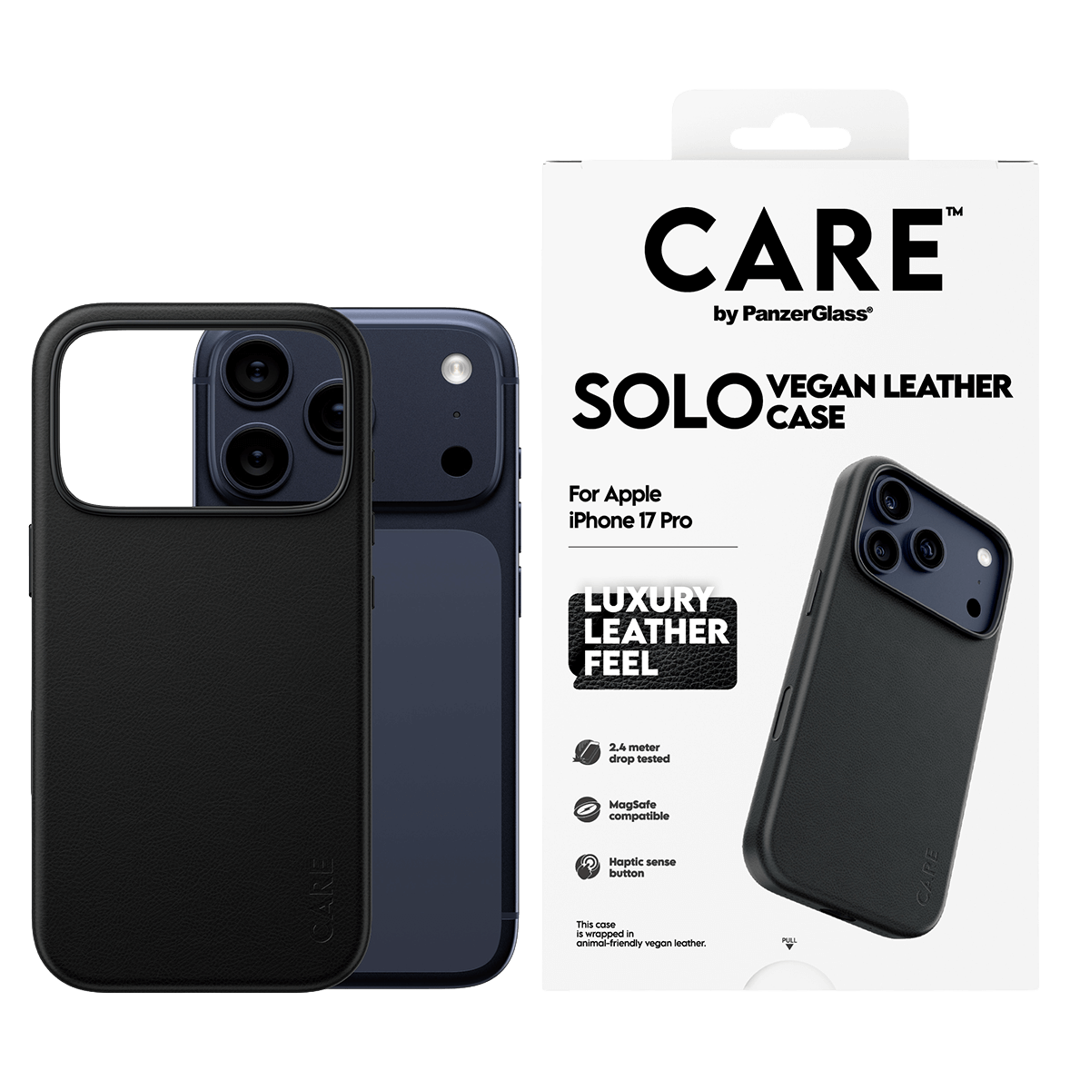 Θήκη CARE by Panzerglass Solo Vegan Leather για iPhone 17 Pro Μαύρη - 4