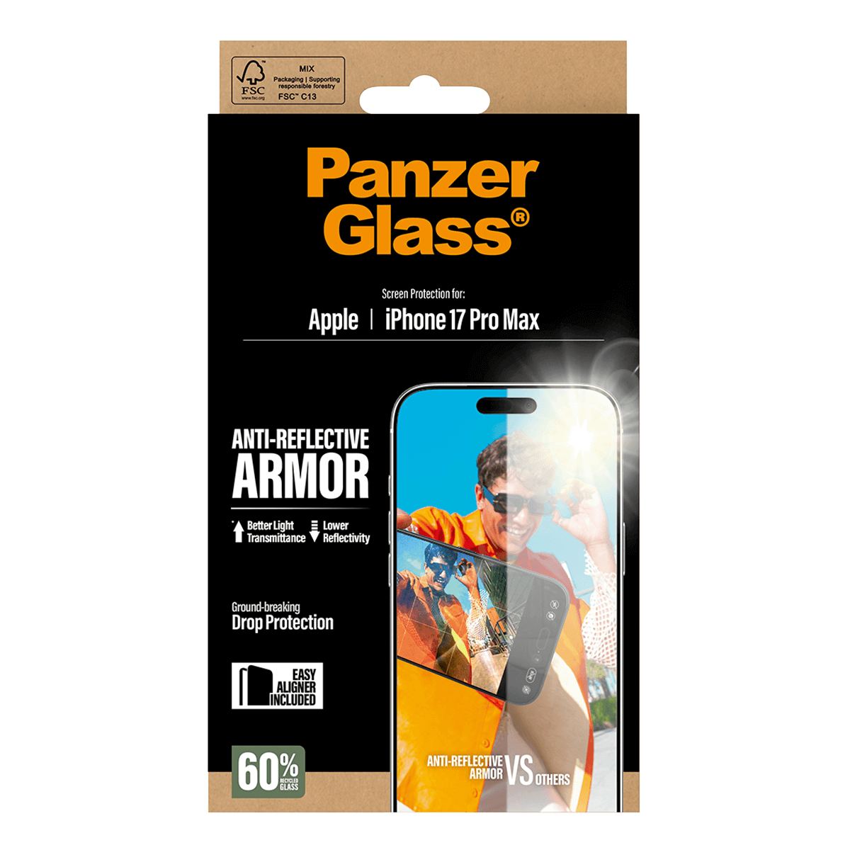Γυαλί Προστασίας Οθόνης PANZERGLASS Anti-Reflective Armor για iPhone 17 Pro Max - 5