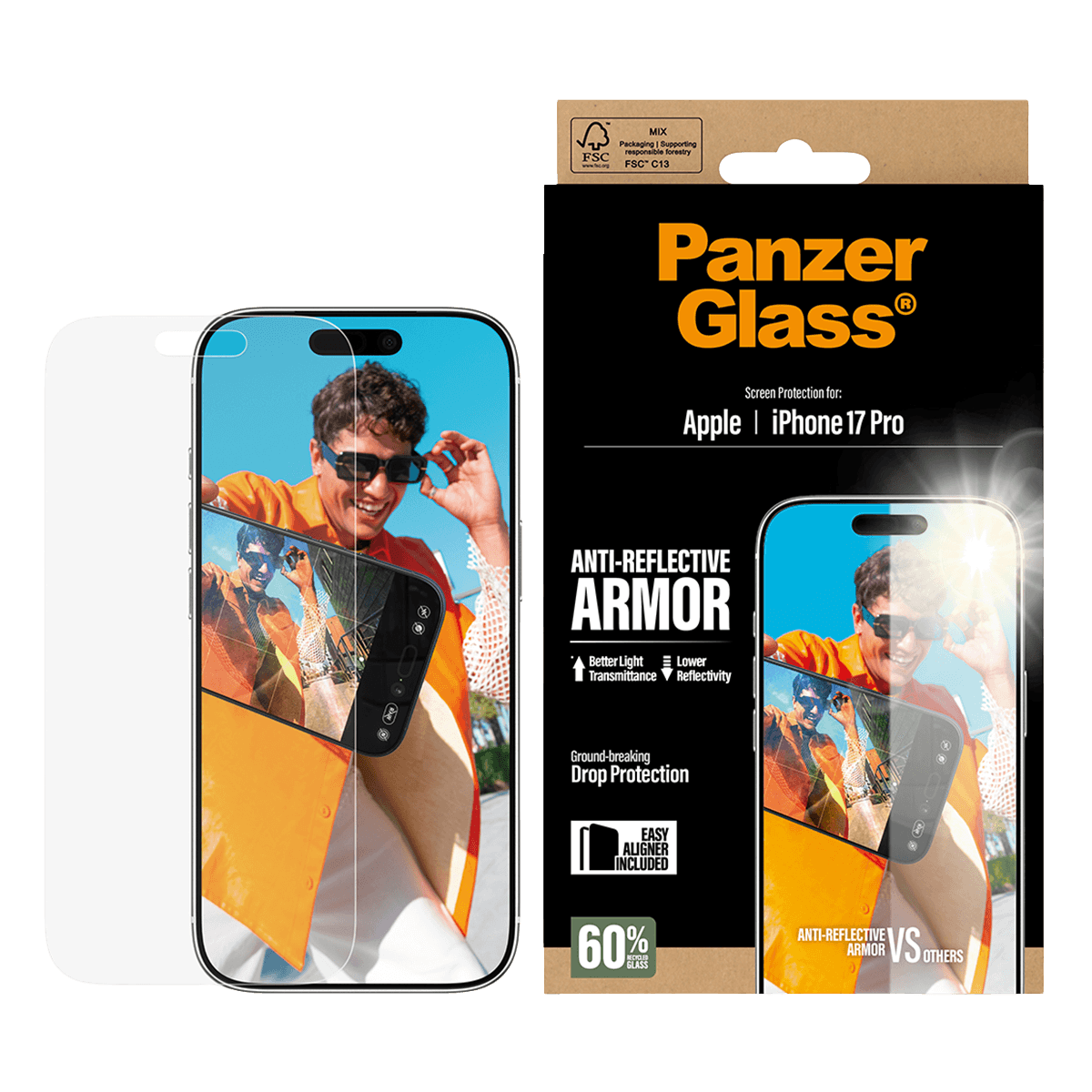 Γυαλί Προστασίας Οθόνης PANZERGLASS Anti-Reflective Armor για iPhone 17 Pro - 4