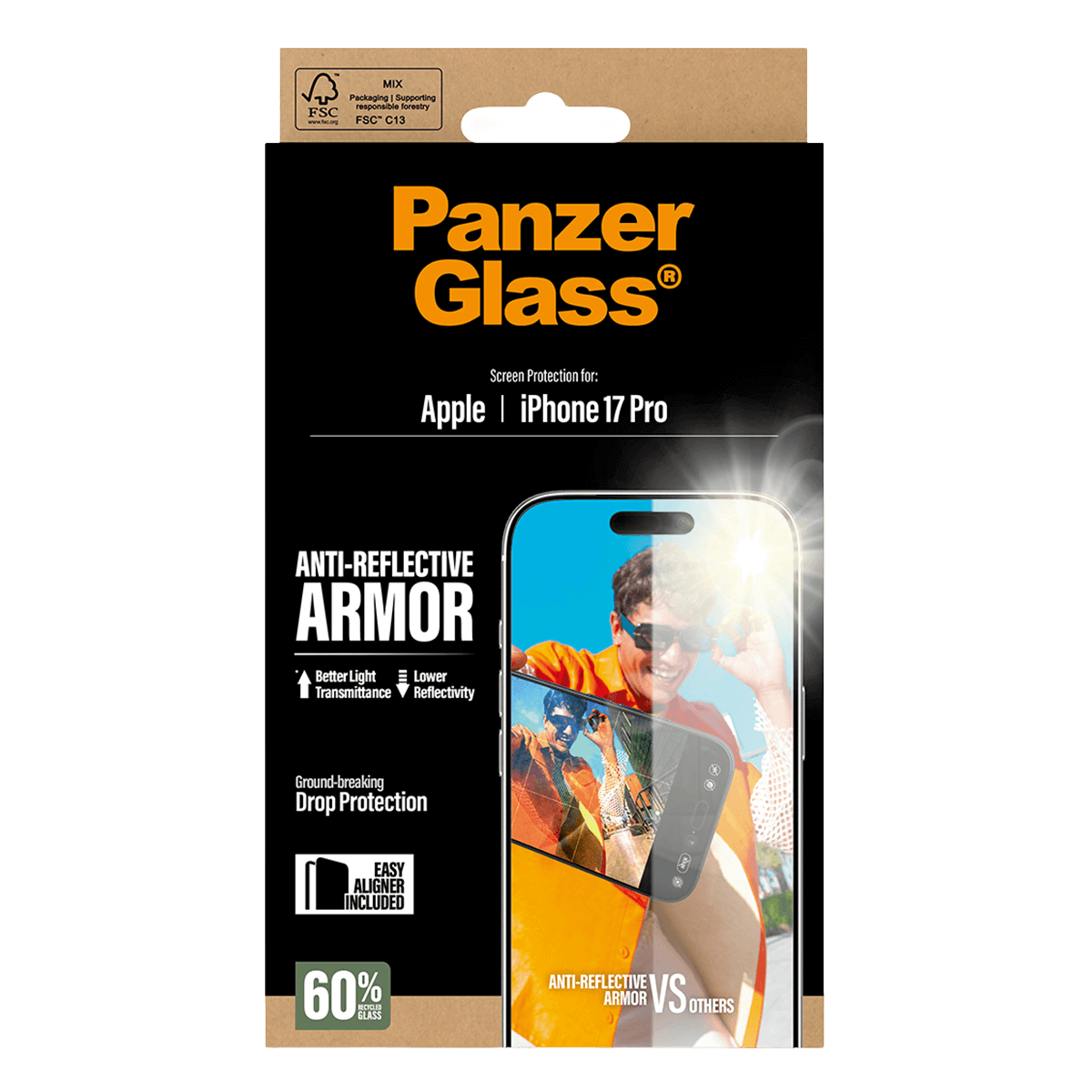 Γυαλί Προστασίας Οθόνης PANZERGLASS Anti-Reflective Armor για iPhone 17 Pro - 5