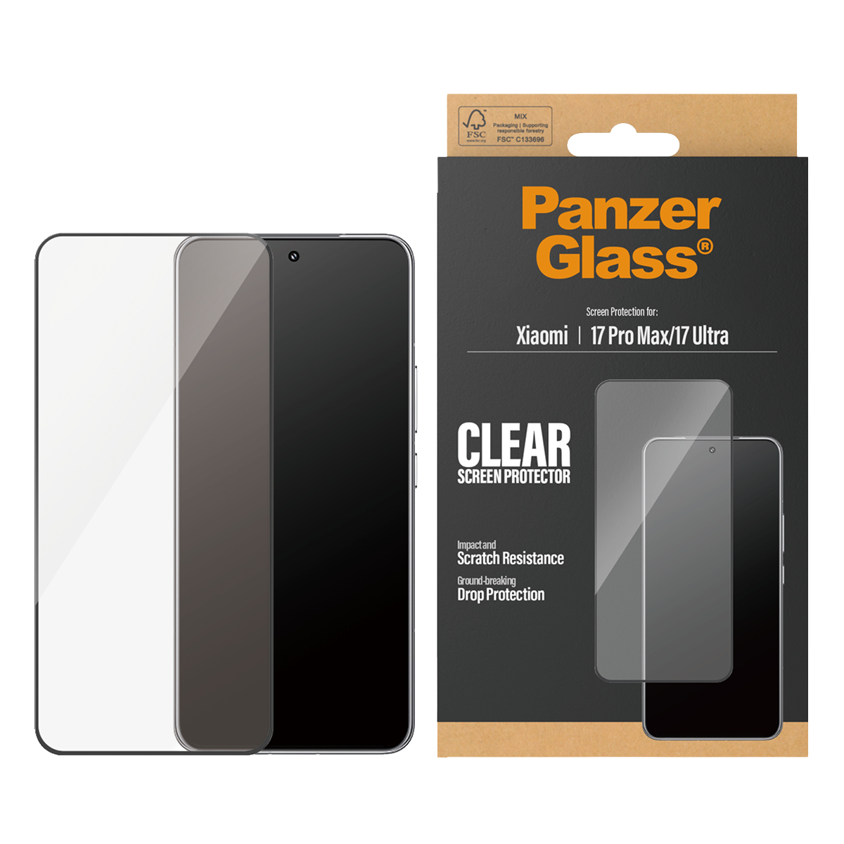 Γυαλί Προστασίας Οθόνης με Πλαίσιο PANZERGLASS Ultra - Wide Fit για XIAOMI 17 Ultra 5G