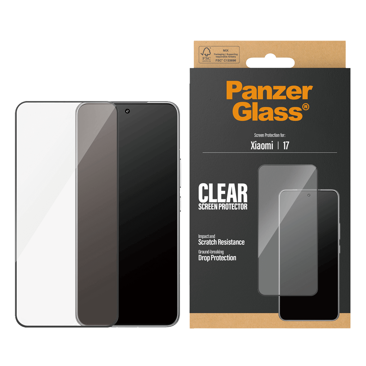 Γυαλί Προστασίας Οθόνης με Πλαίσιο PANZERGLASS Ultra - Wide Fit για XIAOMI 17 5G