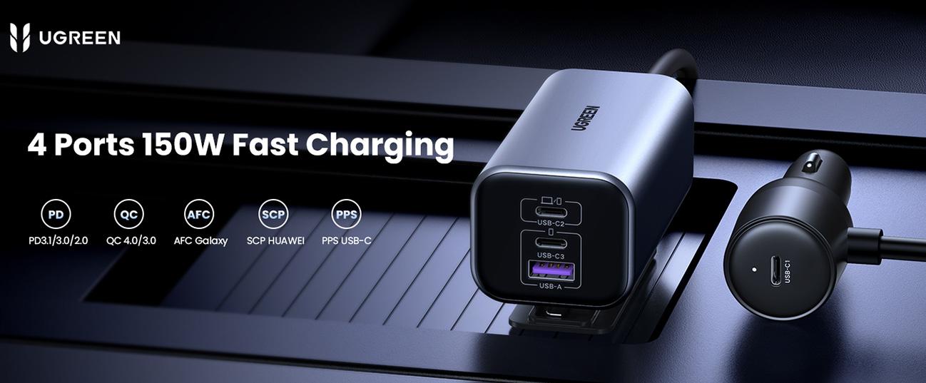Φορτιστής Αυτοκινήτου UGREEN 4 Port 150W