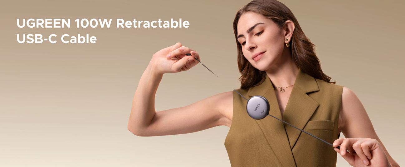 Καλώδιο UGREEN Exode Retractable USB Type-C to USB Type-C 100W