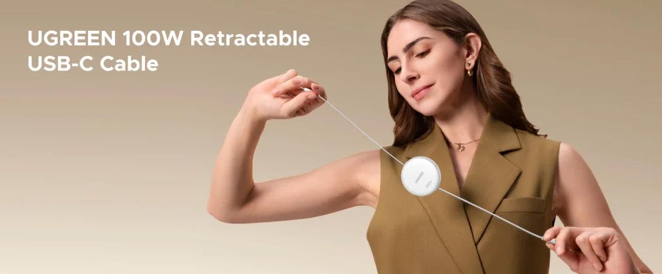 Καλώδιο UGREEN Exode Retractable USB Type-C to USB Type-C 100W