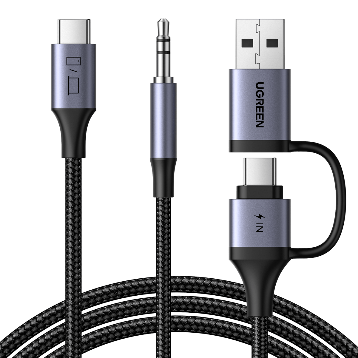 Αντάπτορας UGREEN USB-C σε 3.5mm και USB-C/ USB - 2