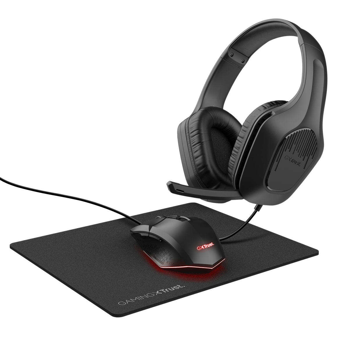Σετ Gaming TRUST GXT 790 3 σε 1 Headset+Ποντίκι+Mousepad BUNDLE Μαύρο