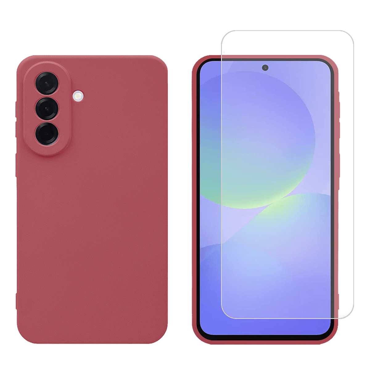 Θήκη Matte + Γυαλί Προστασίας Οθόνης COSY για SAMSUNG Galaxy A37 5G Κόκκινη