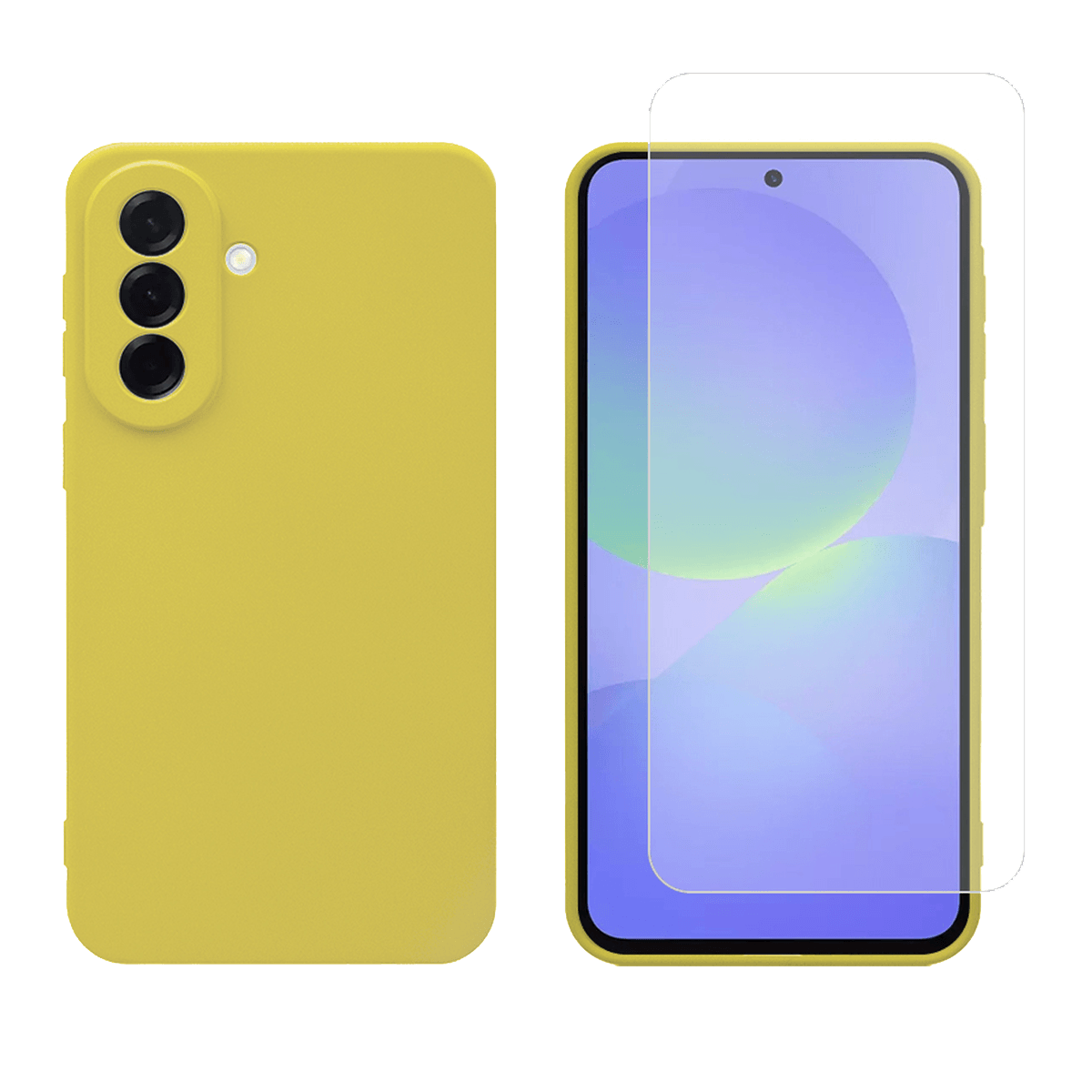 Θήκη Matte + Γυαλί Προστασίας Οθόνης COSY για SAMSUNG Galaxy A37 5G Κίτρινη