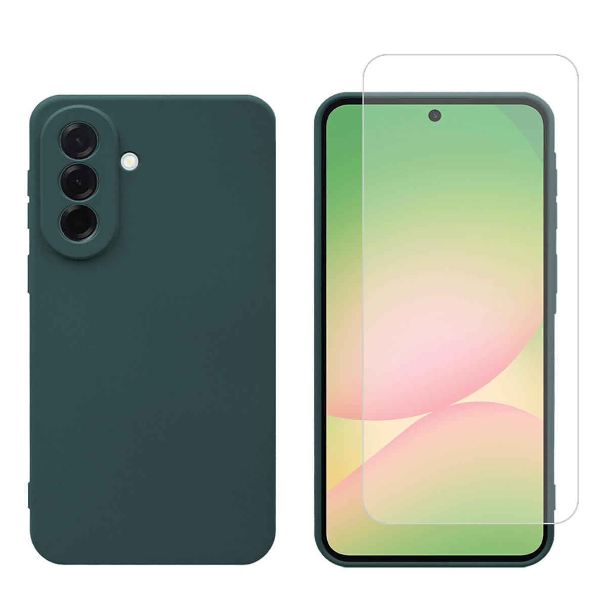 Θήκη Matte + Γυαλί Προστασίας Οθόνης COSY για SAMSUNG Galaxy A57 5G Πράσινη
