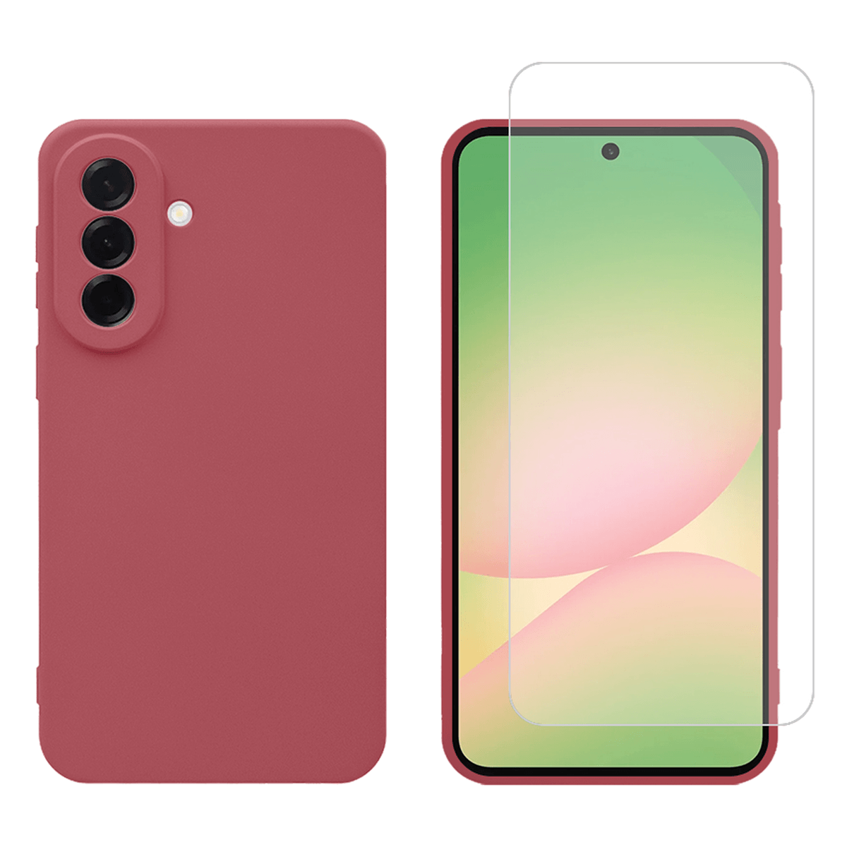 Θήκη Matte + Γυαλί Προστασίας Οθόνης COSY για SAMSUNG Galaxy A57 5G Κόκκινη