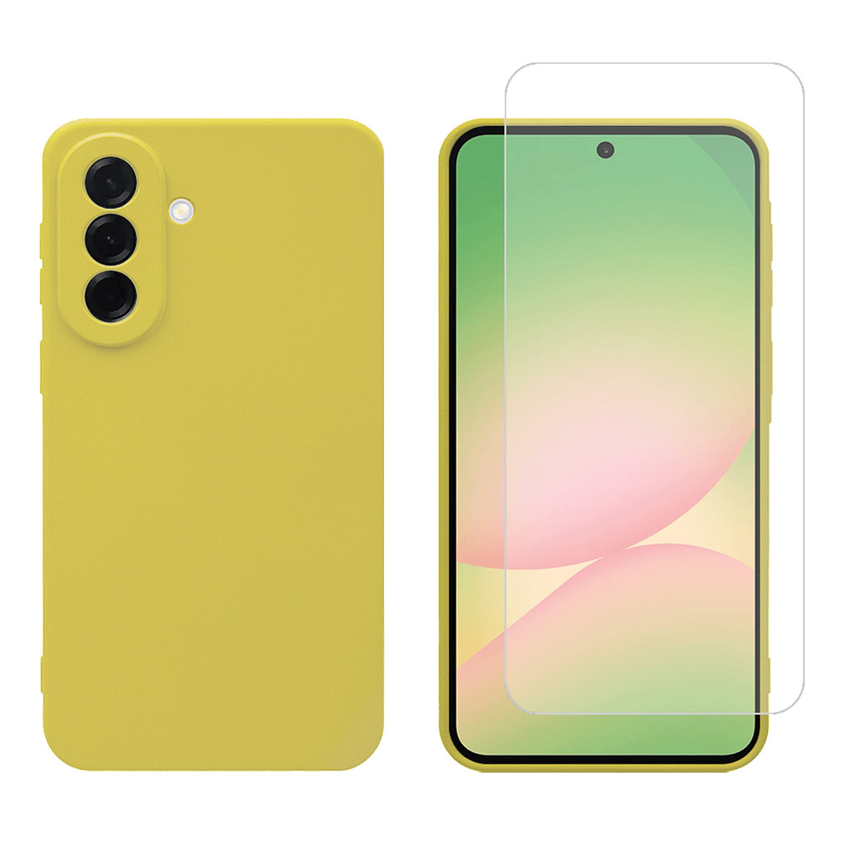 Θήκη Matte + Γυαλί Προστασίας Οθόνης COSY για SAMSUNG Galaxy A57 5G Κίτρινη