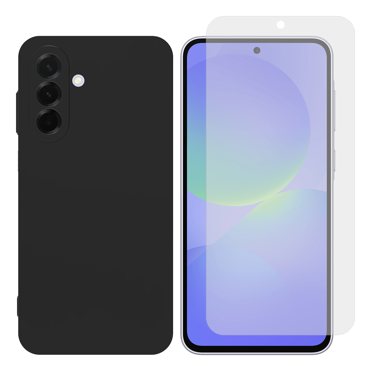 Θήκη Matte + Γυαλί Προστασίας Οθόνης COSY για SAMSUNG Galaxy A37 5G Μαύρη