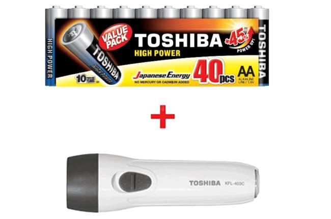 αλκαλικές μπαταρίες TOSHIBA LR06 AΑ (40 τεμάχια) 