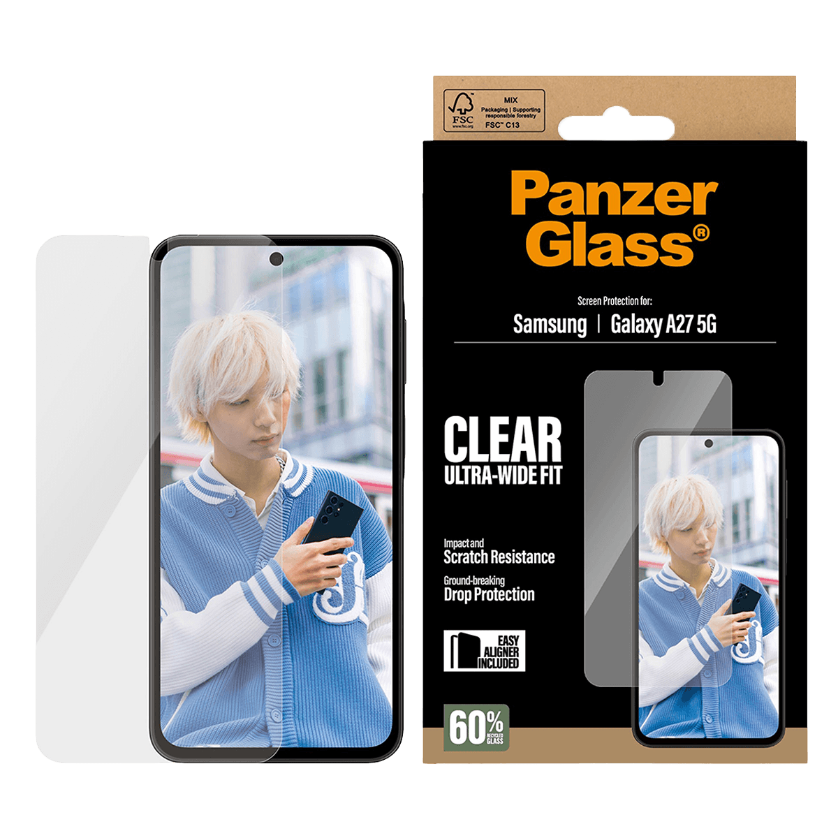 Γυαλί Προστασίας Οθόνης PANZERGLASS Ultra-Wide Fit για SAMSUNG Galaxy A27 5G
