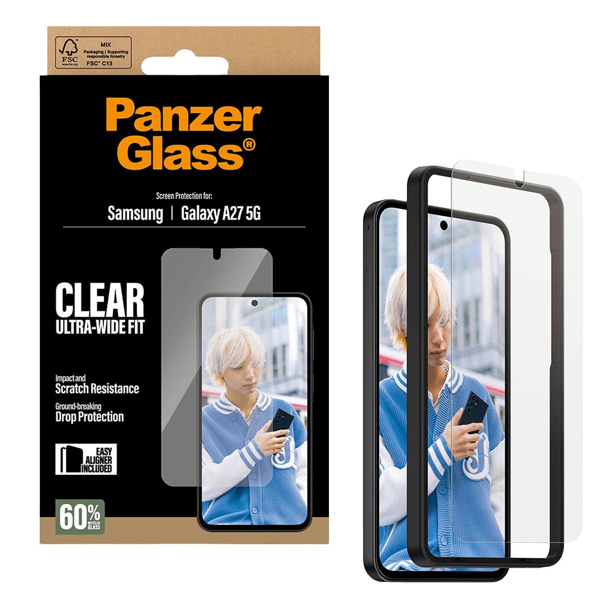 Γυαλί Προστασίας Οθόνης PANZERGLASS Ultra-Wide Fit για SAMSUNG Galaxy A27 5G - 4