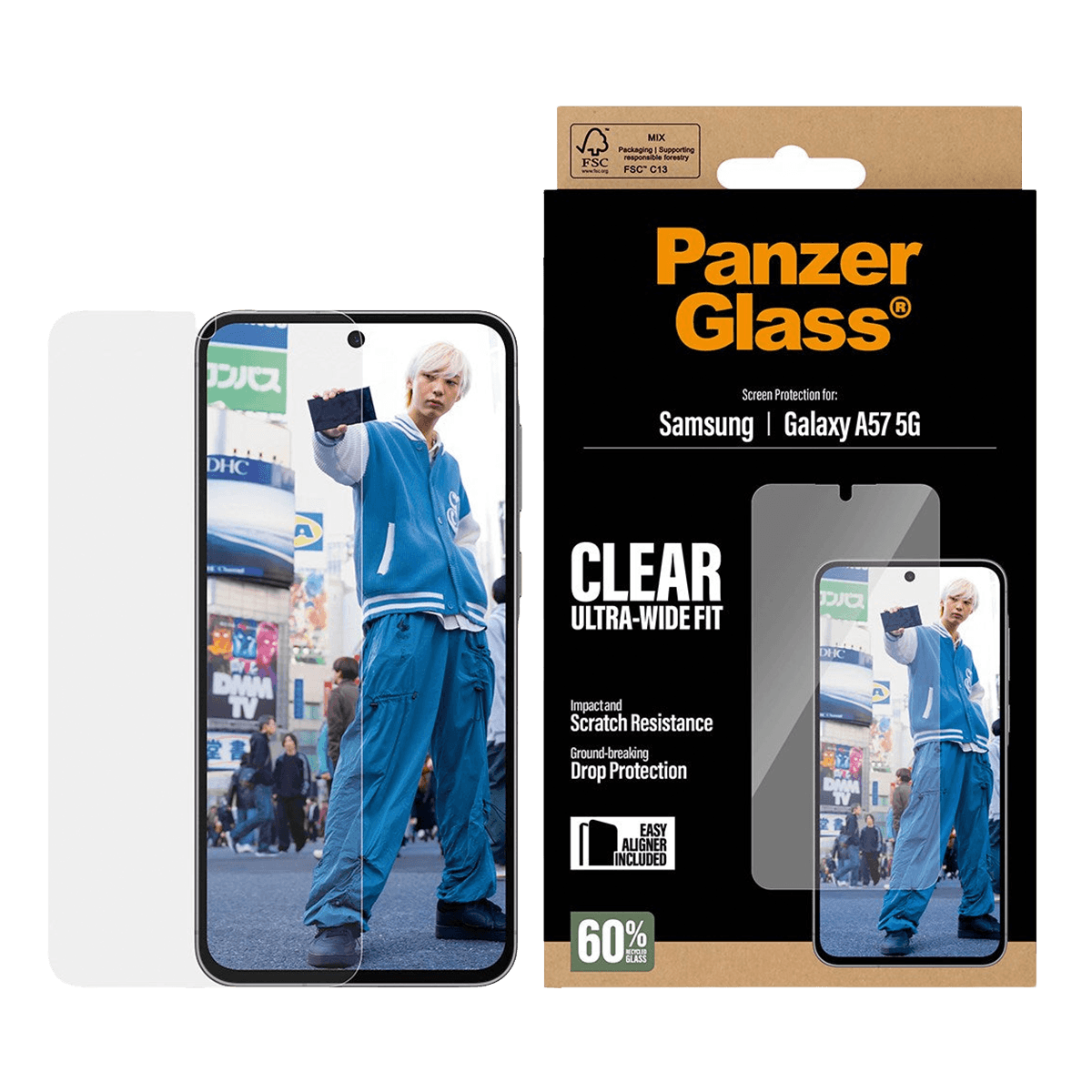 Γυαλί Προστασίας Οθόνης PANZERGLASS Ultra-Wide Fit για SAMSUNG Galaxy A57 5G - 2