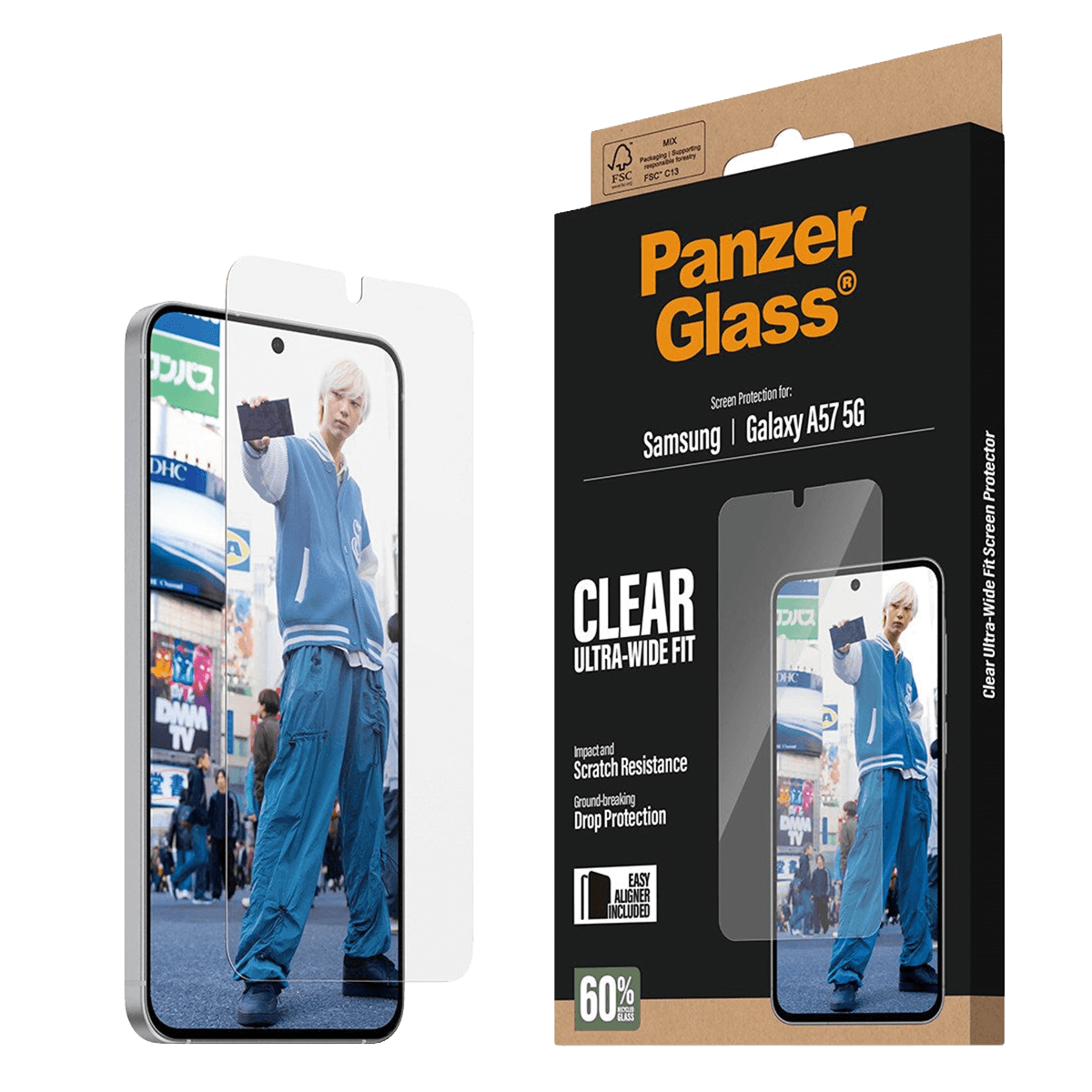 Γυαλί Προστασίας Οθόνης PANZERGLASS Ultra-Wide Fit για SAMSUNG Galaxy A57 5G - 5