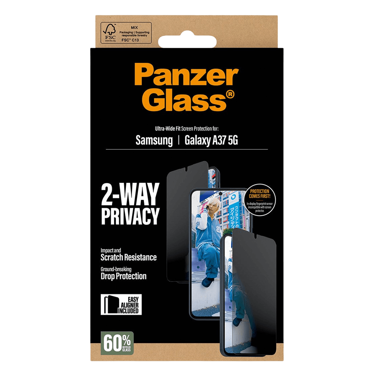 Γυαλί Προστασίας Οθόνης PANZERGLASS Ultra-Wide Fit Privacy για SAMSUNG Galaxy A37 5G - 5