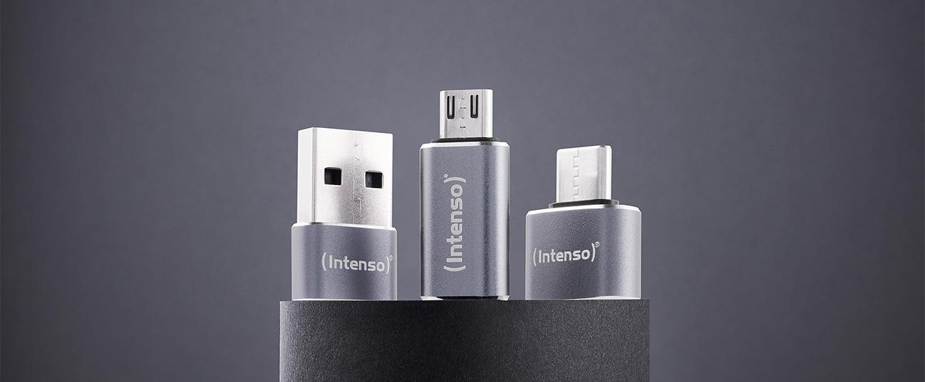 Πολυλειτουργικό USB Adapter INTENSO MIX480 Σετ 3 τεμαχίων Γκρι