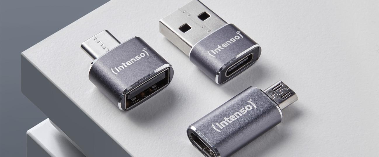 Πολυλειτουργικό USB Adapter INTENSO MIX480 Σετ 3 τεμαχίων Γκρι