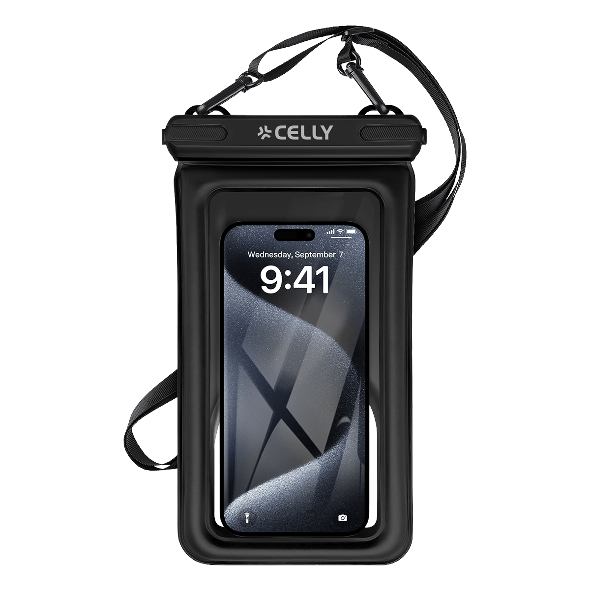 Universal Αδιάβροχη Θήκη CELLY Floating για Smartphone έως 7.2'' Μαύρη