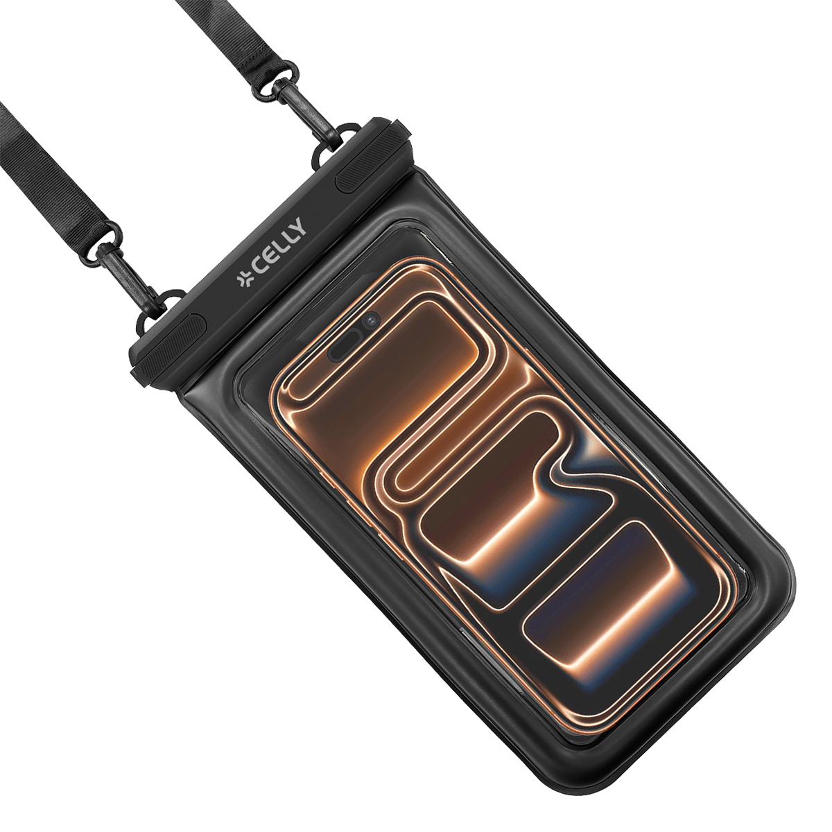 Universal Αδιάβροχη Θήκη CELLY Floating για Smartphone έως 7.2'' Μαύρη - 3
