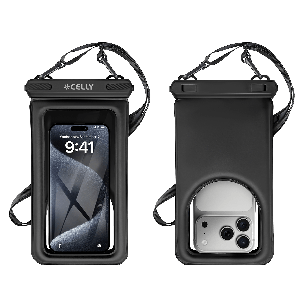 Universal Αδιάβροχη Θήκη CELLY Floating για Smartphone έως 7.2'' Μαύρη - 4