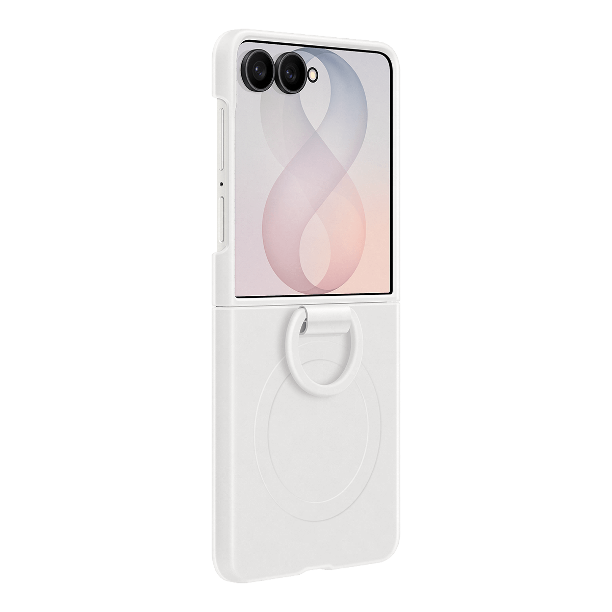 Θήκη Σιλικόνης με Δαχτυλίδι Λαβής SAMSUNG Galaxy Z Flip 8 White - 2
