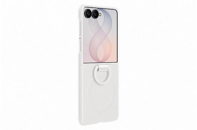 Θήκη Σιλικόνης με Δαχτυλίδι Λαβής SAMSUNG Galaxy Z Flip 8 White